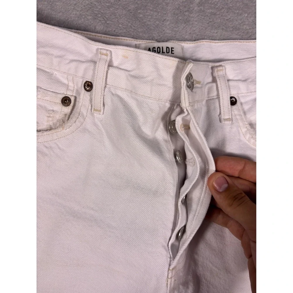 Agolde Shorts Parker high Rise Womens Size 29 White Frayed Shorts